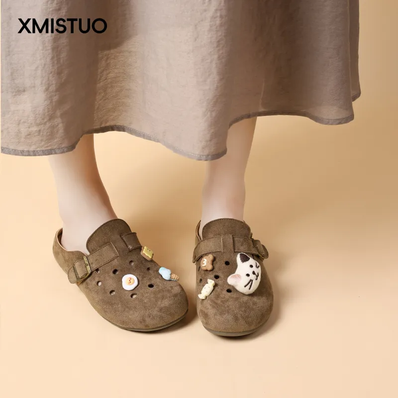 XMISTUO Quiet Abrasion Resistant Slip Resistant Closed Toe Slippers Women's-5
