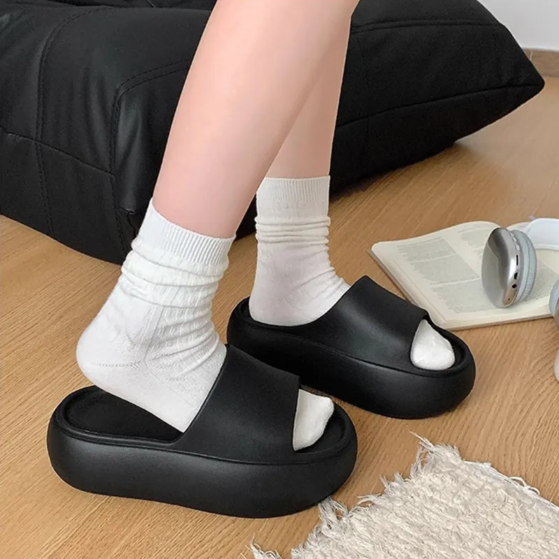 XMISTUO Minimalist Style Solid Color Platform Slippers For Women's Summer Students Home Soft Sole Comfortable Slippers-19