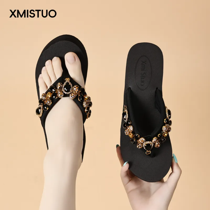 XMISTUO Quiet Abrasion Resistant Slip Resistant Flip Flops Women's-2