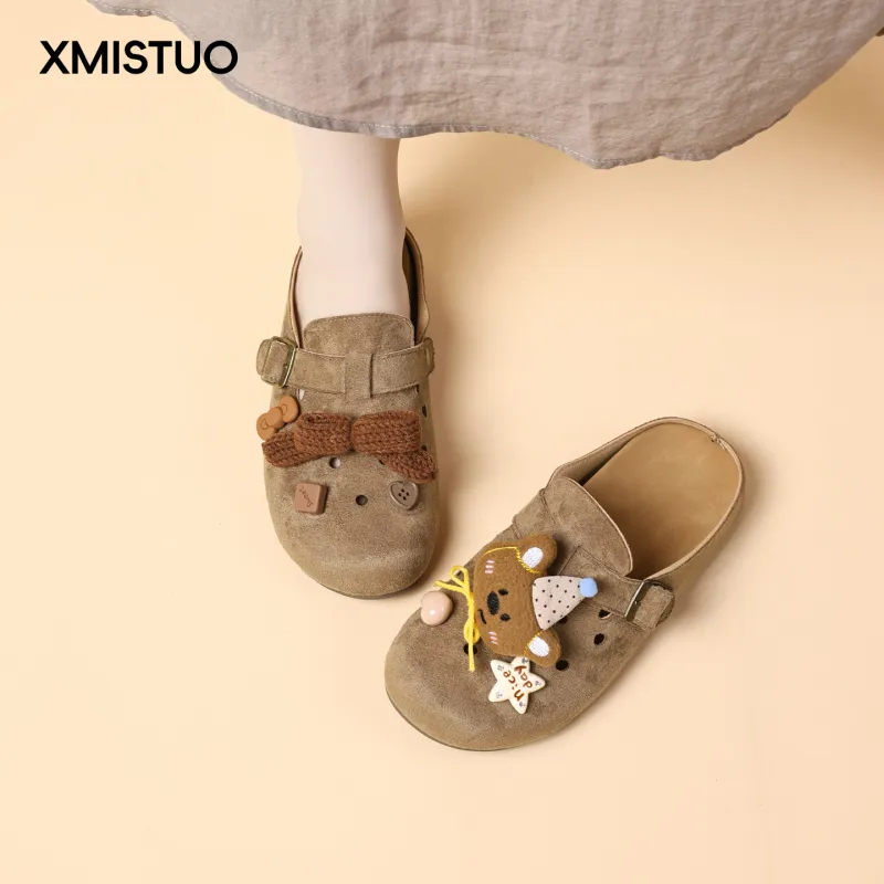 XMISTUO Quiet Abrasion Resistant Slip Resistant Closed Toe Slippers Women's-5