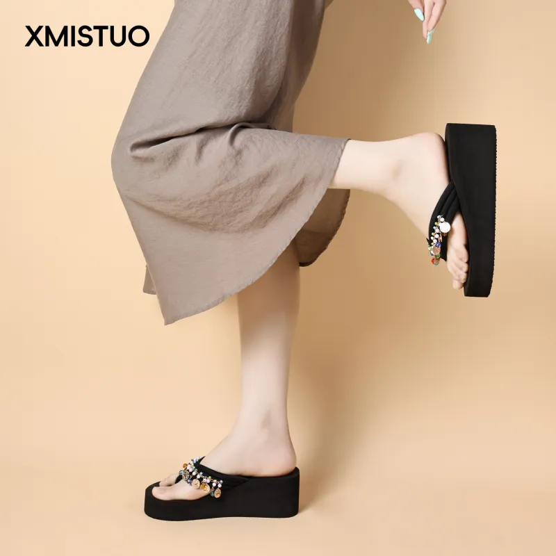 XMISTUO Quiet Abrasion Resistant Slip Resistant Flip Flops Women's-4