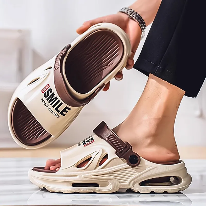 XMISTUO Teenagers Squashy And Bouncy Feeling Platform Slippers For Men's Summer Home Casual, Dual Purpose Slippers-4