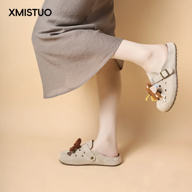 XMISTUO Quiet Abrasion Resistant Slip Resistant Closed Toe Slippers Women's-9