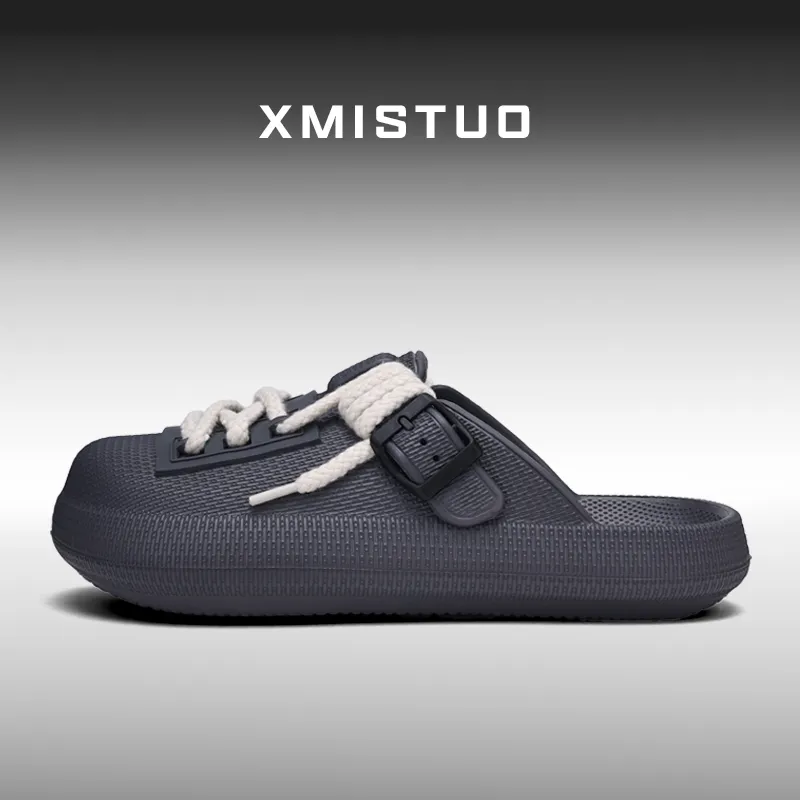 XMISTUO Premium Vintage Bucaner Men's EVA Waterproof Platform Lazy Slip on Closed Toe Couple Slippers, Home Slippers-7