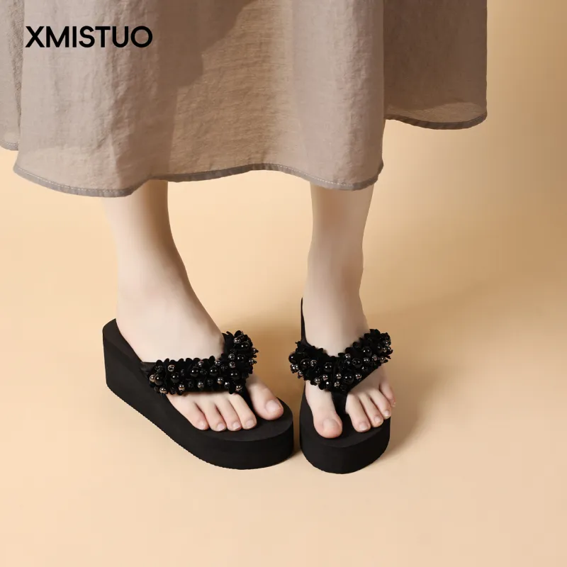 XMISTUO Quiet Abrasion Resistant Slip Resistant Flip Flops Women's-6