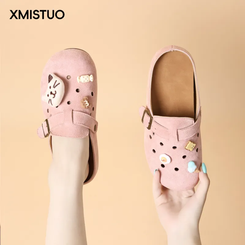XMISTUO Quiet Abrasion Resistant Slip Resistant Closed Toe Slippers Women's-16
