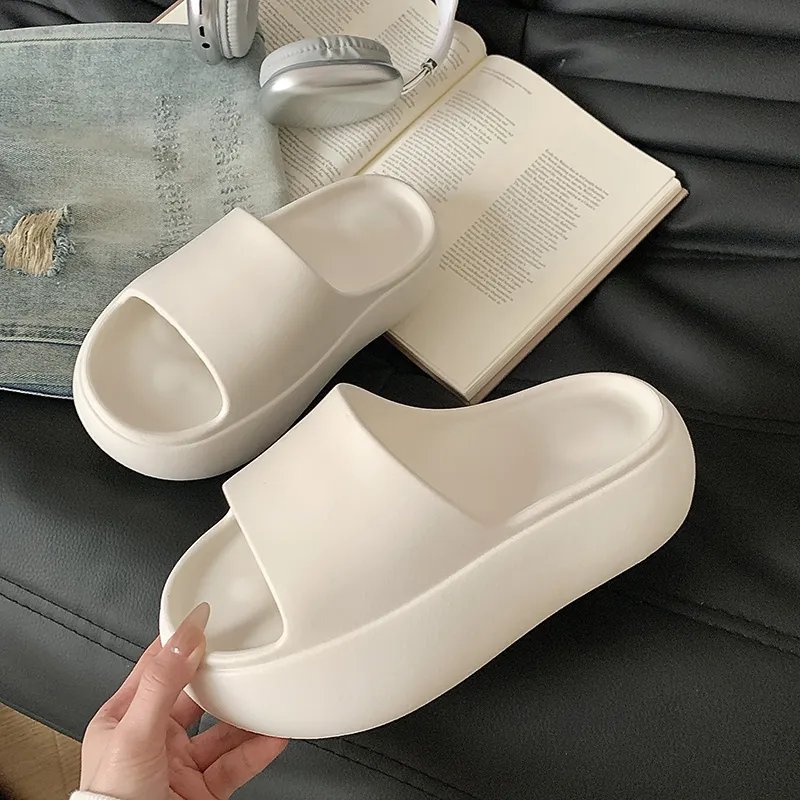 XMISTUO Minimalist Style Solid Color Platform Slippers For Women's Summer Students Home Soft Sole Comfortable Slippers-11