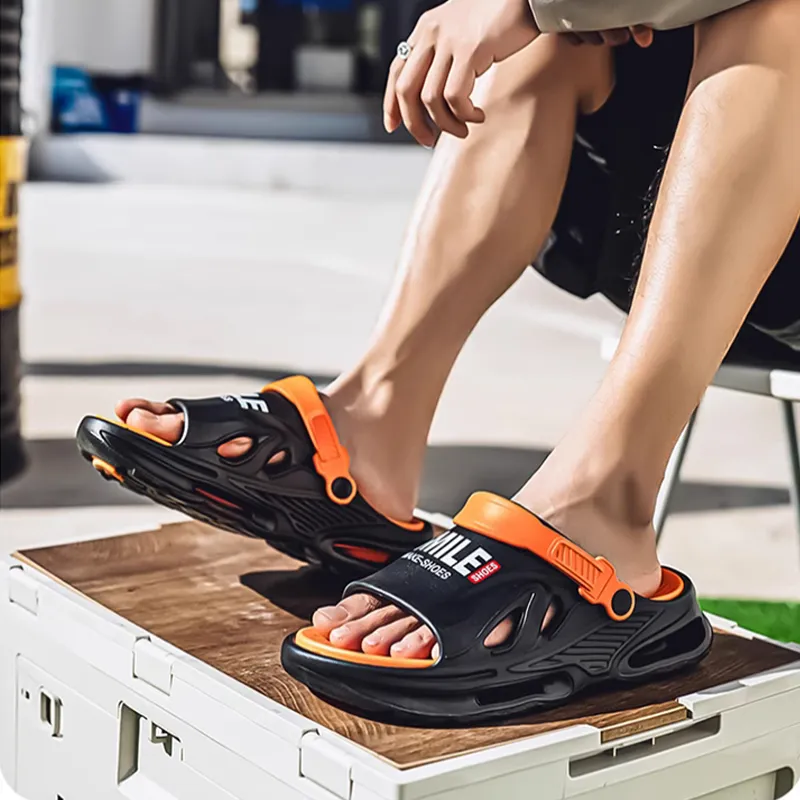 XMISTUO Teenagers Squashy And Bouncy Feeling Platform Slippers For Men's Summer Home Casual, Dual Purpose Slippers-15