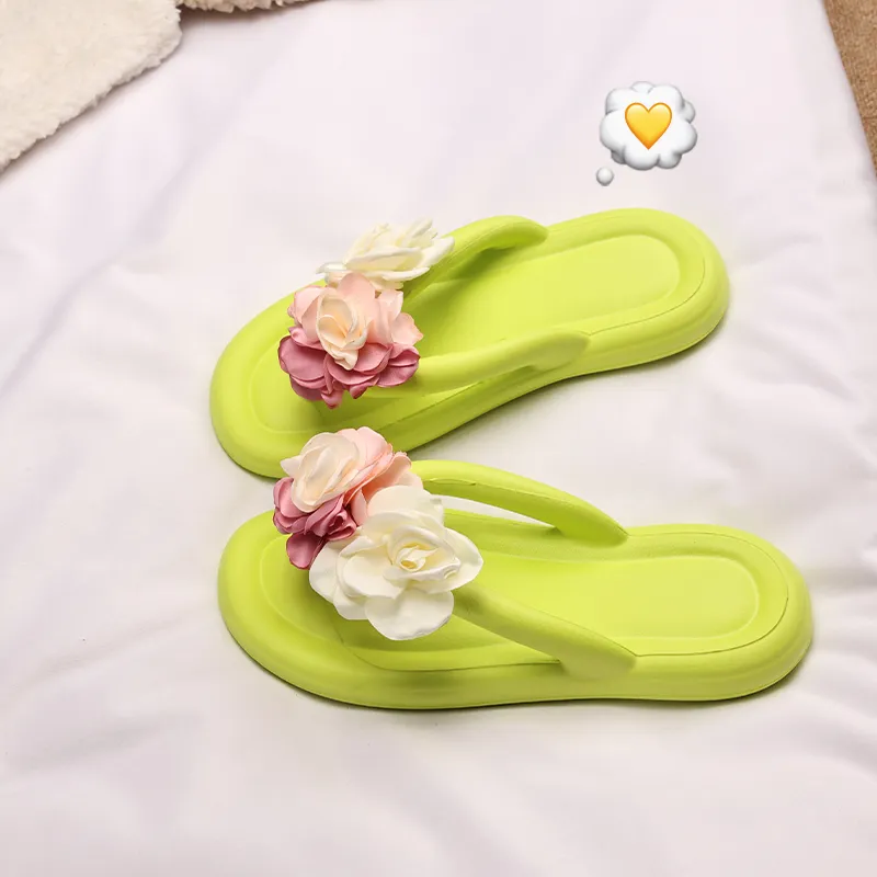 XMISTUO Soft And Bouncy Feeling Women's Summer EVA Floral Comfortable Slip Resistant Waterproof Flip Flops-18
