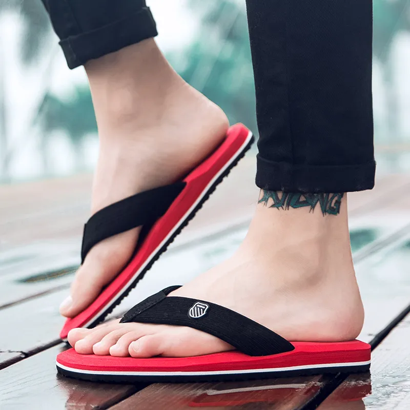 XMISTUO Rubber Sole Slip Resistant Abrasion Resistant Quiet Flip Flops Men's-24