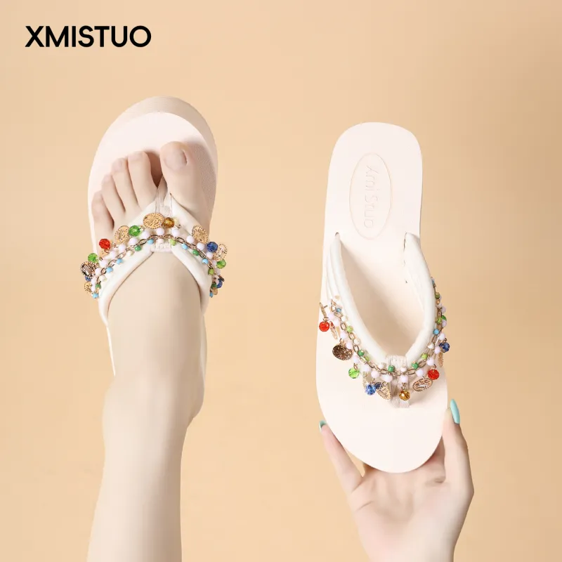 XMISTUO Quiet Abrasion Resistant Slip Resistant Flip Flops Women's-11