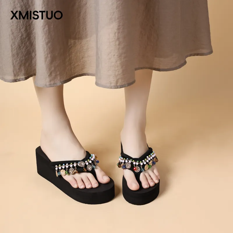 XMISTUO Quiet Abrasion Resistant Slip Resistant Flip Flops Women's-6