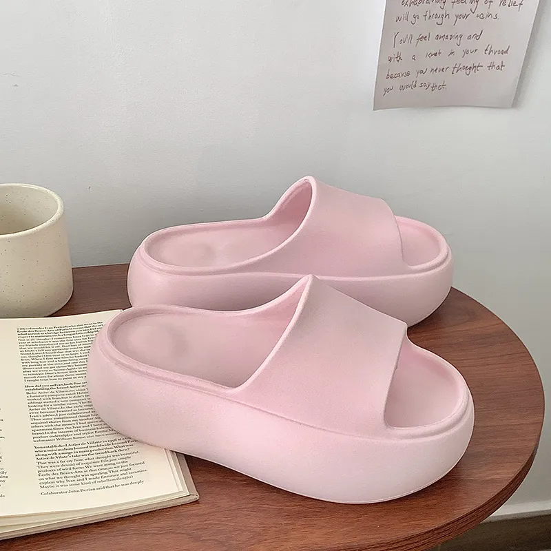 XMISTUO Minimalist Style Solid Color Platform Slippers For Women's Summer Students Home Soft Sole Comfortable Slippers-9