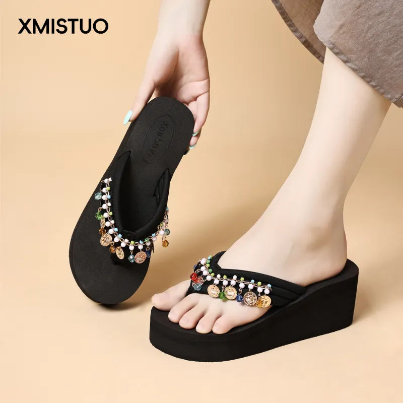 XMISTUO Quiet Abrasion Resistant Slip Resistant Flip Flops Women's-3
