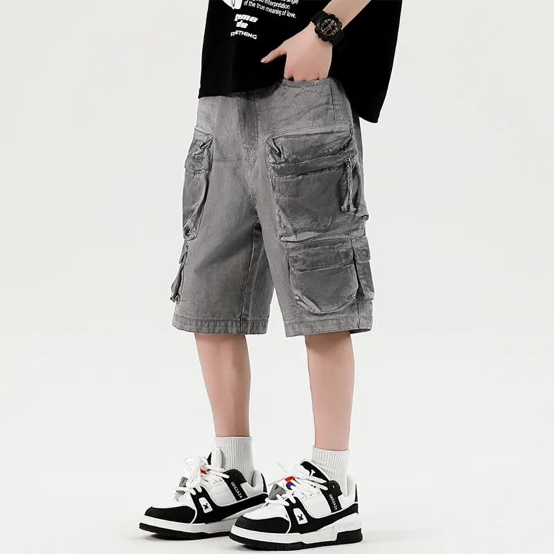 David Bakken Cargo Shorts Unisex Dirty Gray-4