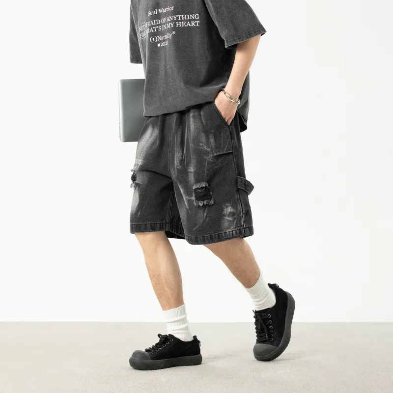 David Bakken Denim Shorts Unisex Black-6