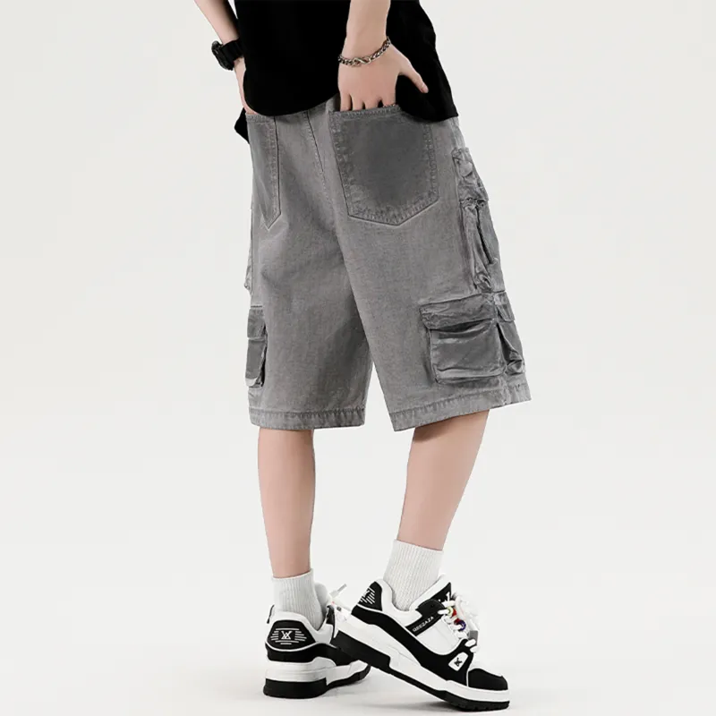 David Bakken Cargo Shorts Unisex Dirty Gray-3