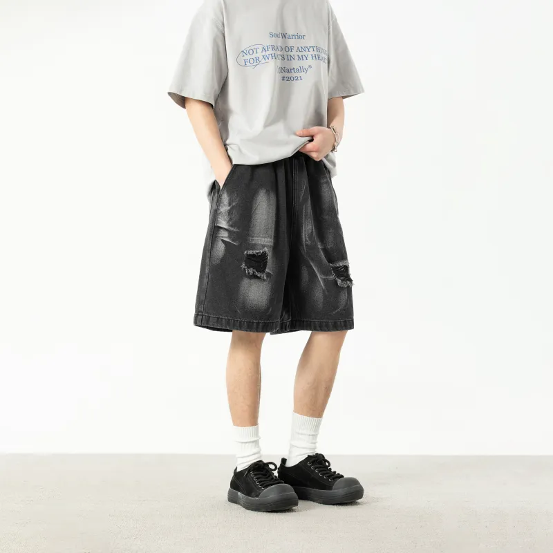 David Bakken Denim Shorts Unisex Black-4
