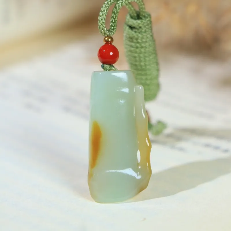 Jade Charm Yao Hetian Jade Necklaces White Jade/Pale Greenish White Jade Unisex-4