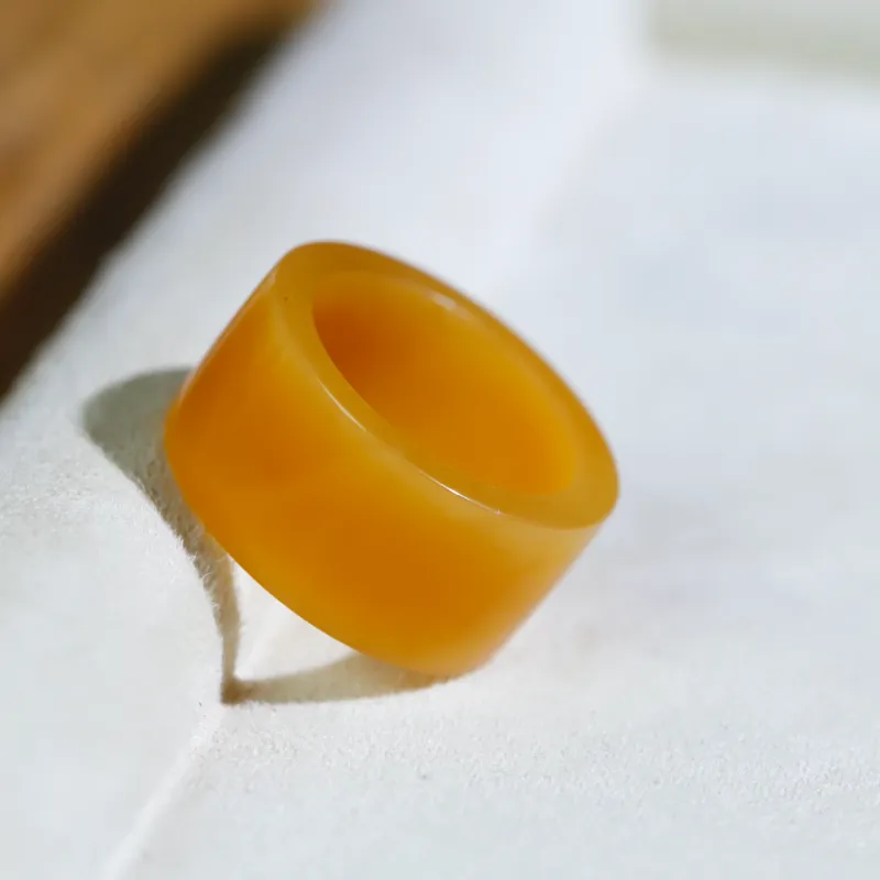 Jade Charm Yao Hetian Jade Rings Sugar Jade Unisex-4