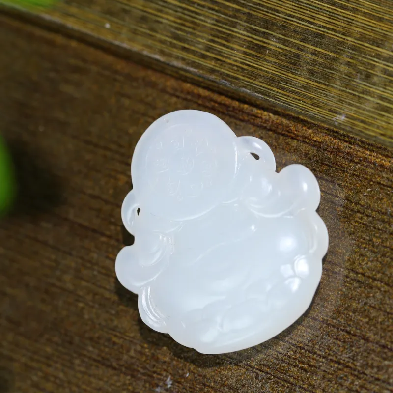 Jade Charm Yao Hetian Jade Pendants White Jade/Pale Greenish White Jade Unisex-6