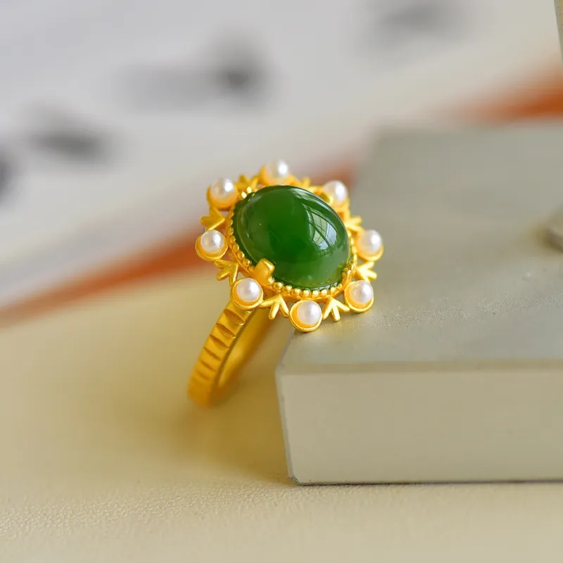 Jade Charm Yao Hetian Jade Rings Jasper Women's-3