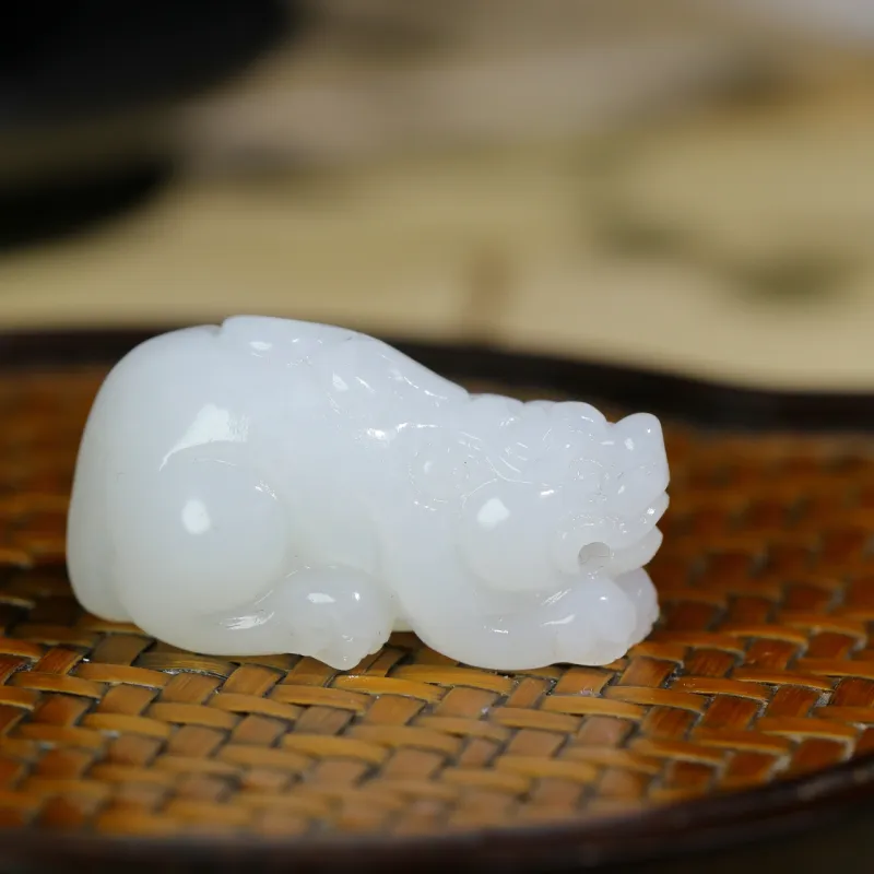Jade Charm Yao Hetian Jade Pendants White Jade Unisex-1