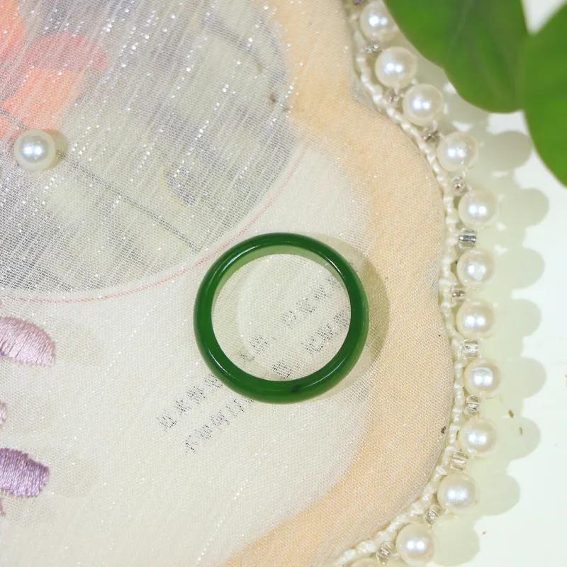Jade Charm Yao Hetian Jade Rings Jasper Unisex-2