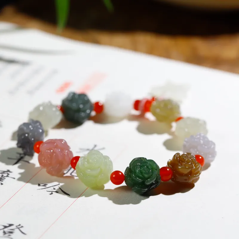 Jade Charm Yao Hetian Jade Bracelets White Jade/Pale Greenish White Jade Women's-2