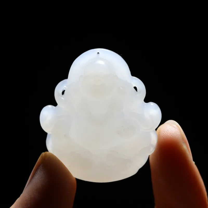 Jade Charm Yao Hetian Jade Pendants White Jade/Pale Greenish White Jade Unisex-5