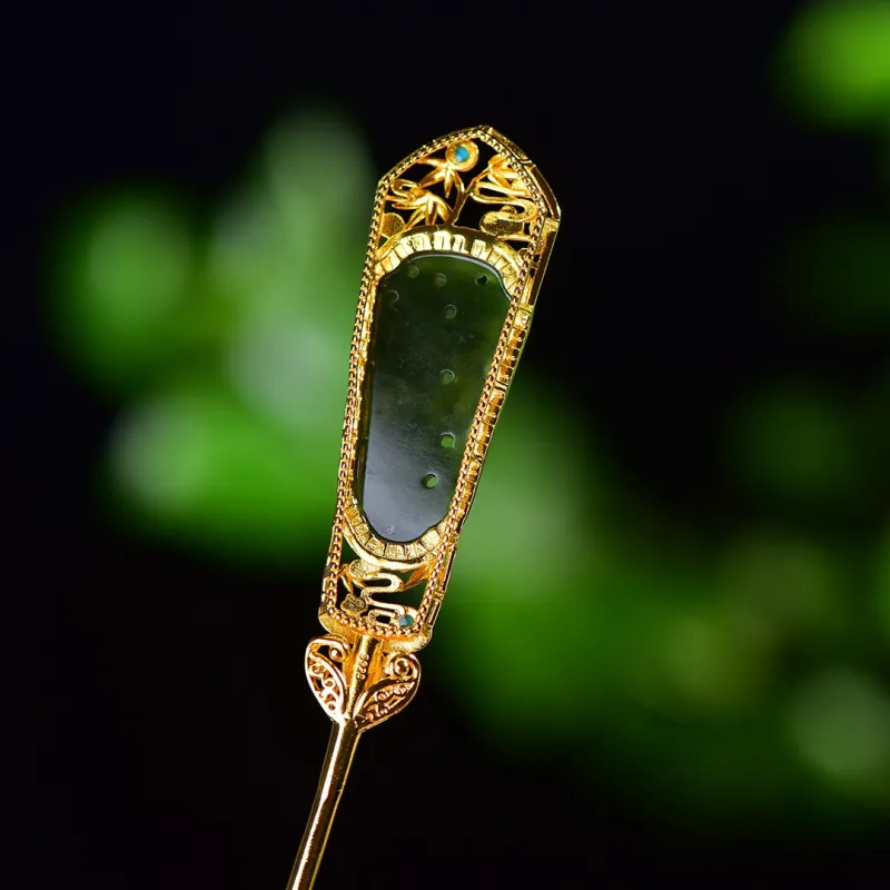 Jade Charm Yao Hetian Jade Hairpin Jasper Women's-6