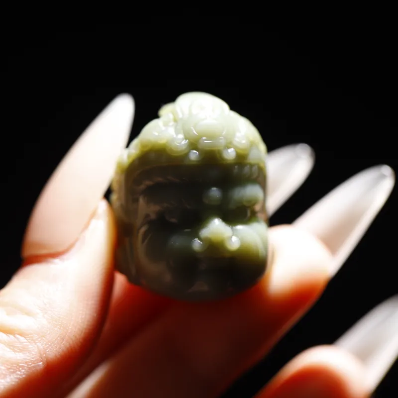 Jade Charm Yao Hetian Jade Pendants Green Jade Unisex-2