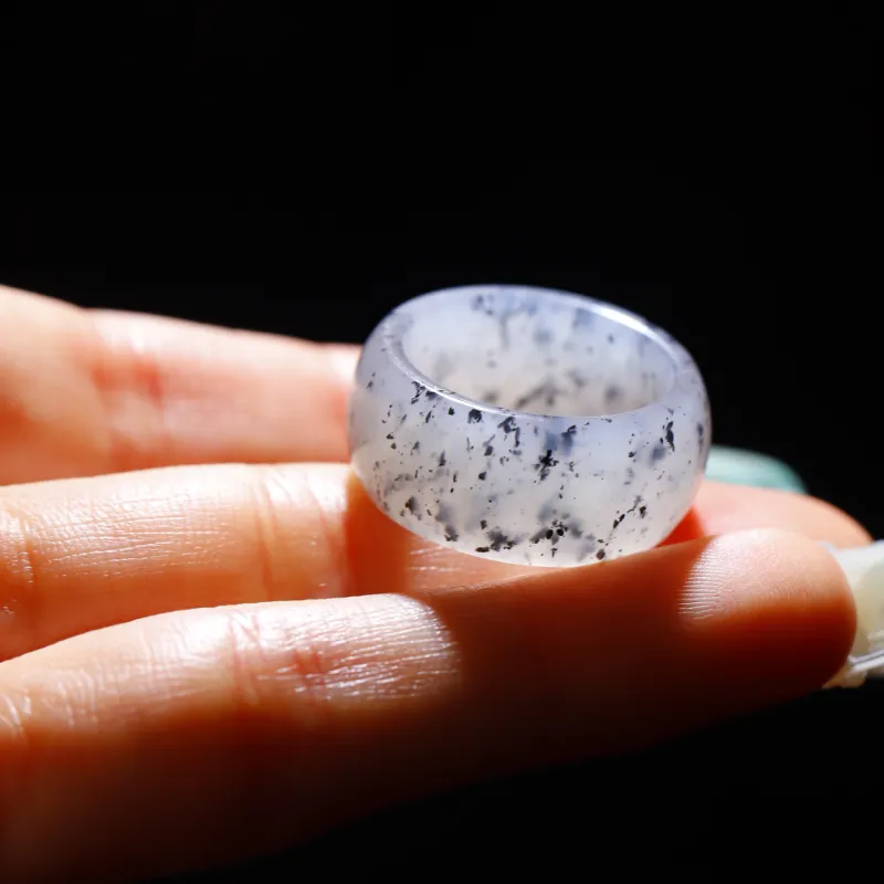 Jade Charm Yao Rings Blue And White Unisex-5