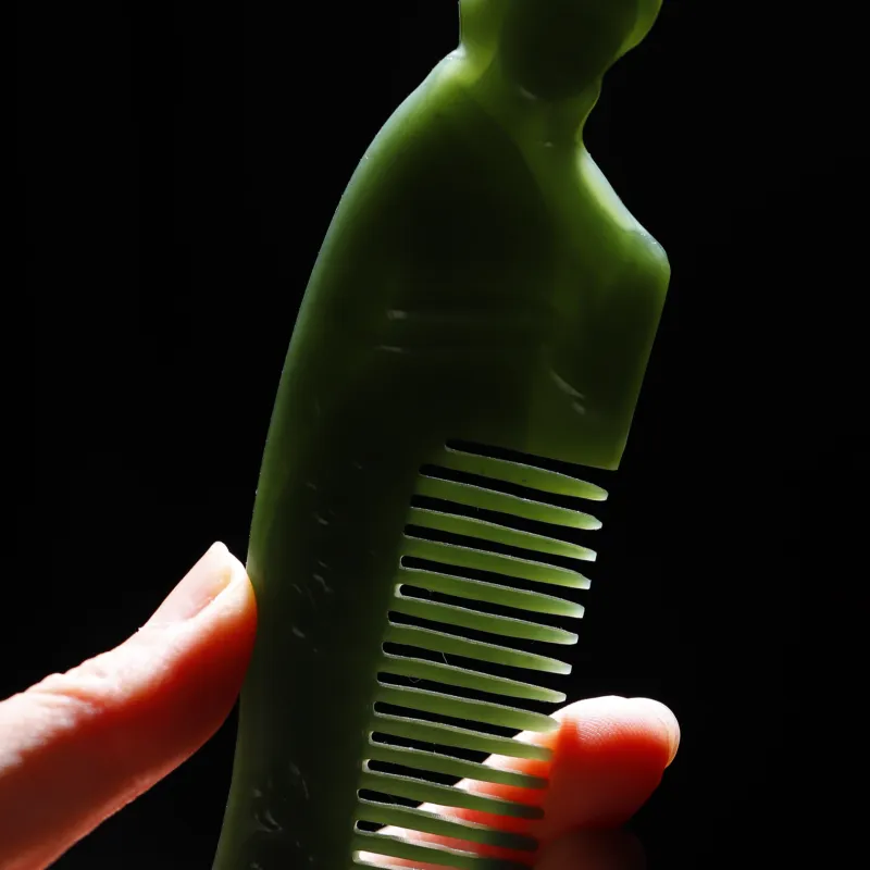 Jade Charm Yao Hetian Jade Comb Green Jade Women's-1
