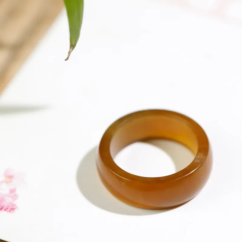 Jade Charm Yao Hetian Jade Rings Sugar Jade Unisex-2