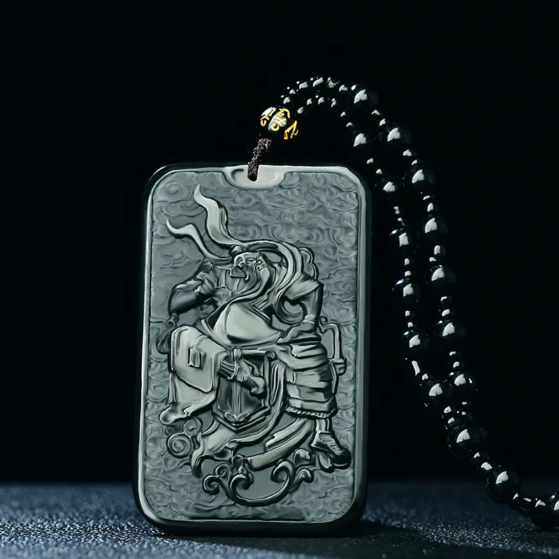 Jade Charm Yao Hetian Jade Necklaces Green Jade Men's-1