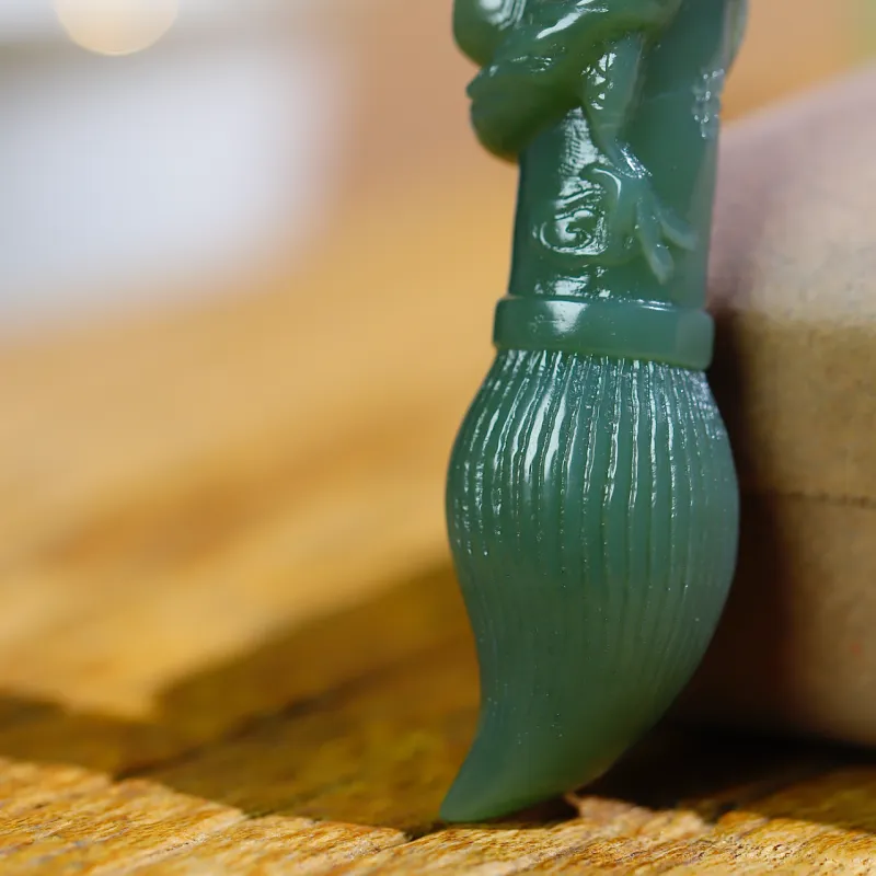 Jade Charm Yao Hetian Jade Pendants Green Jade Unisex-3