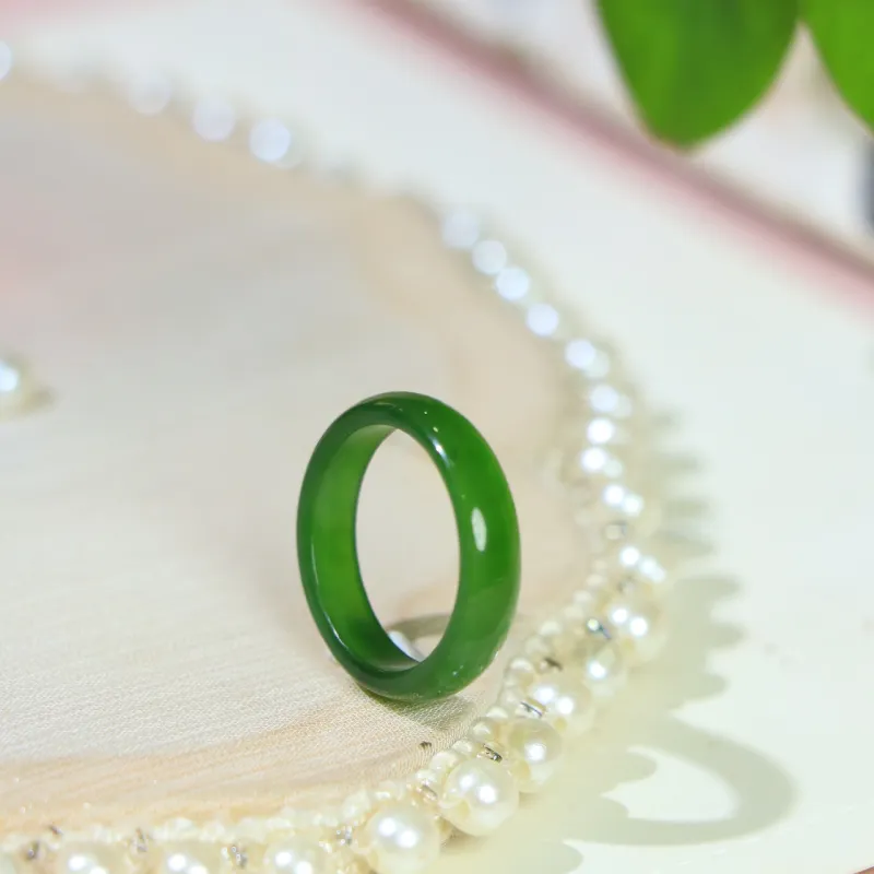Jade Charm Yao Hetian Jade Rings Jasper Unisex-4