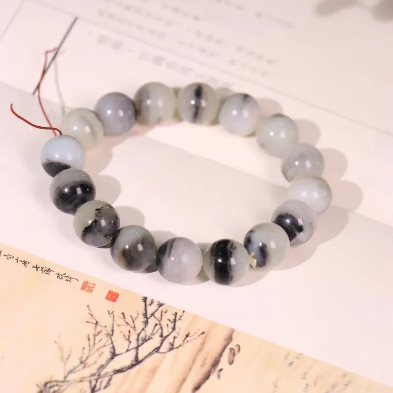 Jade Charm Yao Hetian Jade Bracelets Blue And White Unisex-2