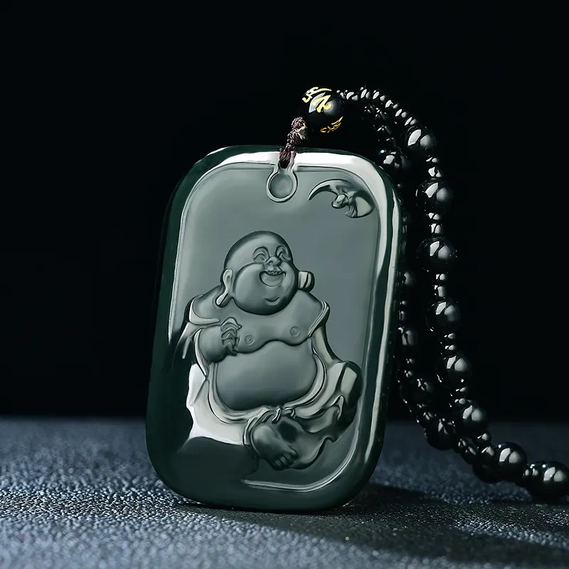 Jade Charm Yao Hetian Jade Necklaces Green Jade Unisex-5