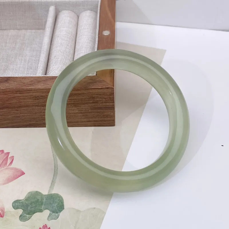 Jade Charm Yao Serpentine Jade Bangles Women's-3