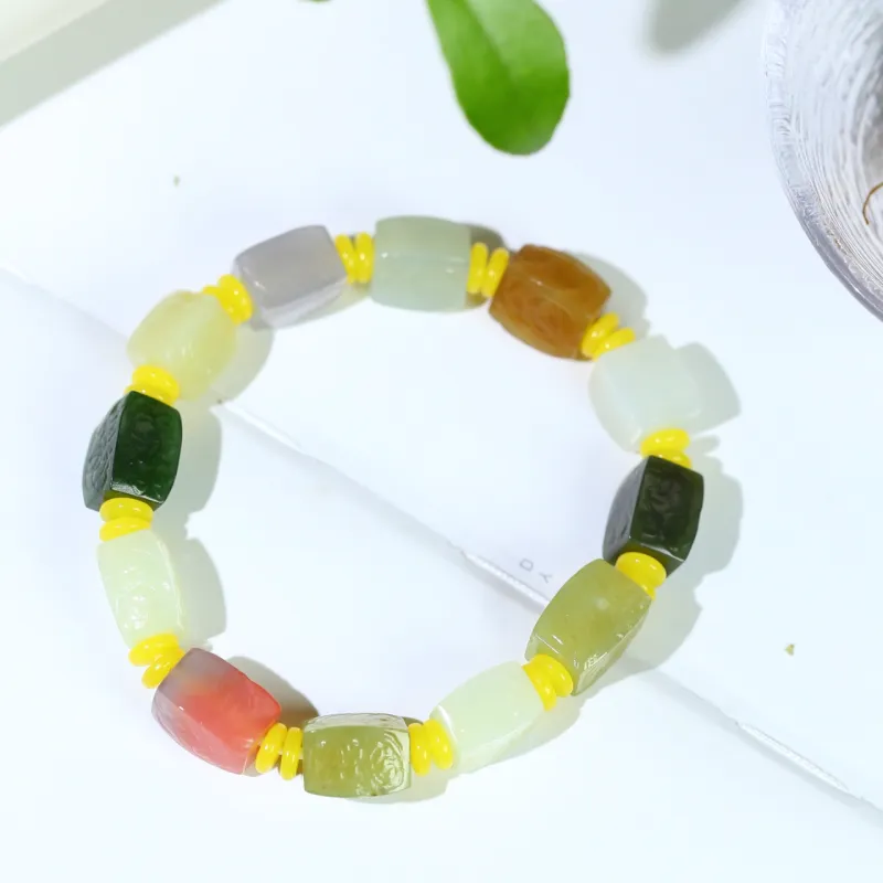 Jade Charm Yao Hetian Jade Bracelets White Jade/Pale Greenish White Jade Unisex-6