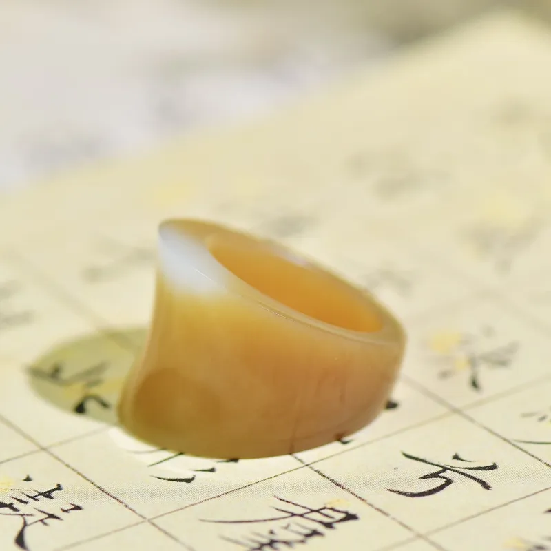 Jade Charm Yao Hetian Jade Rings Sugar Jade Unisex-1