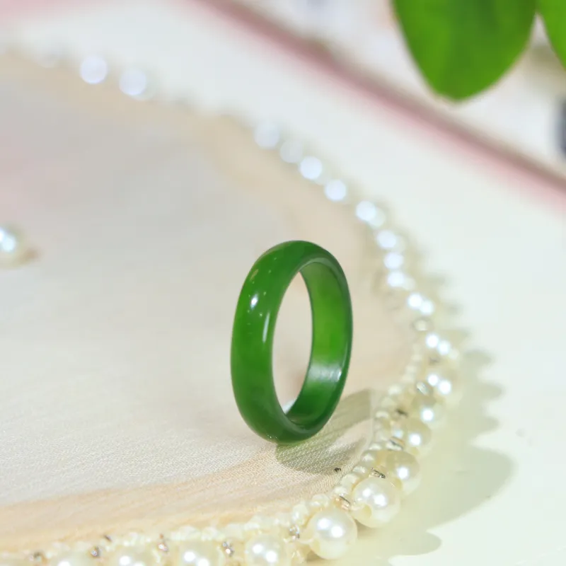 Jade Charm Yao Hetian Jade Rings Jasper Unisex-3