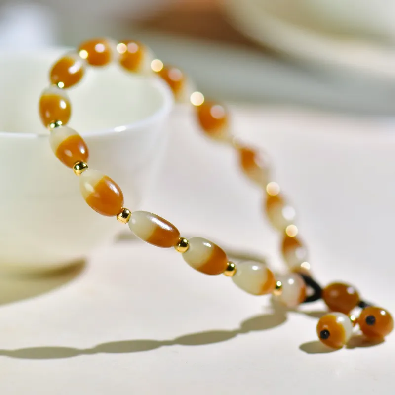 Jade Charm Yao Hetian Jade Bracelets White Jade/Pale Greenish White Jade Unisex-2