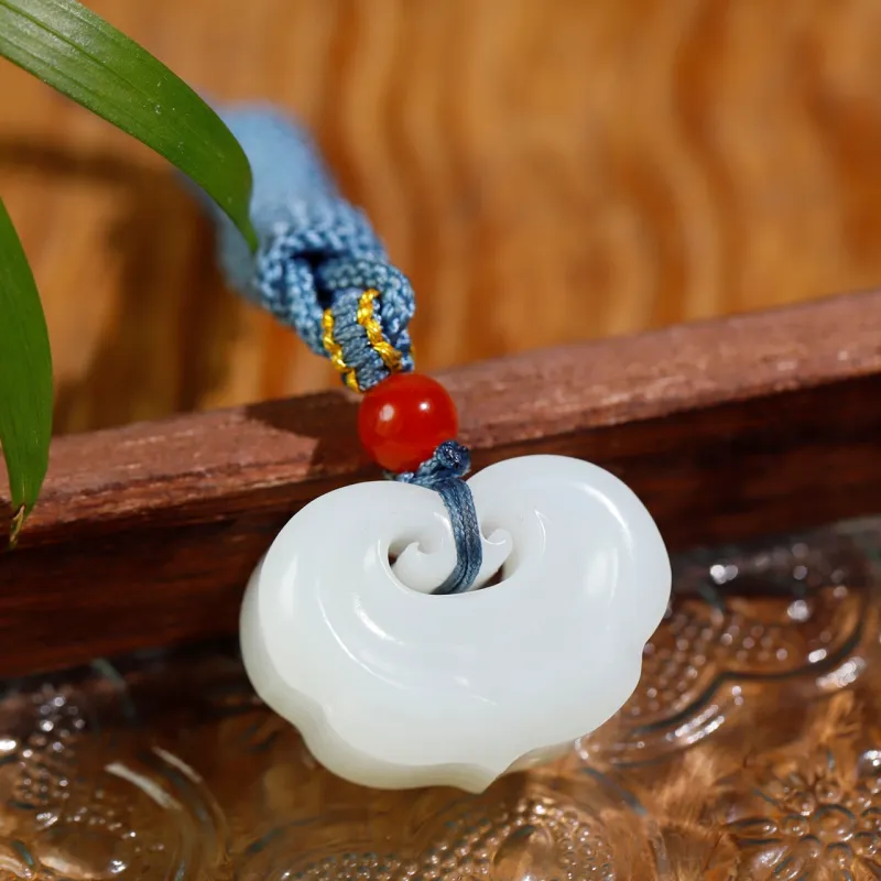 Jade Charm Yao Hetian Jade Necklaces White Jade/Pale Greenish White Jade Women's-2