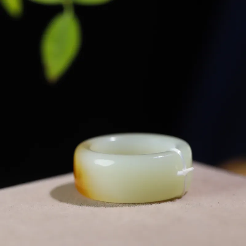 Jade Charm Yao Hetian Jade Rings White Jade/Pale Greenish White Jade Unisex-1
