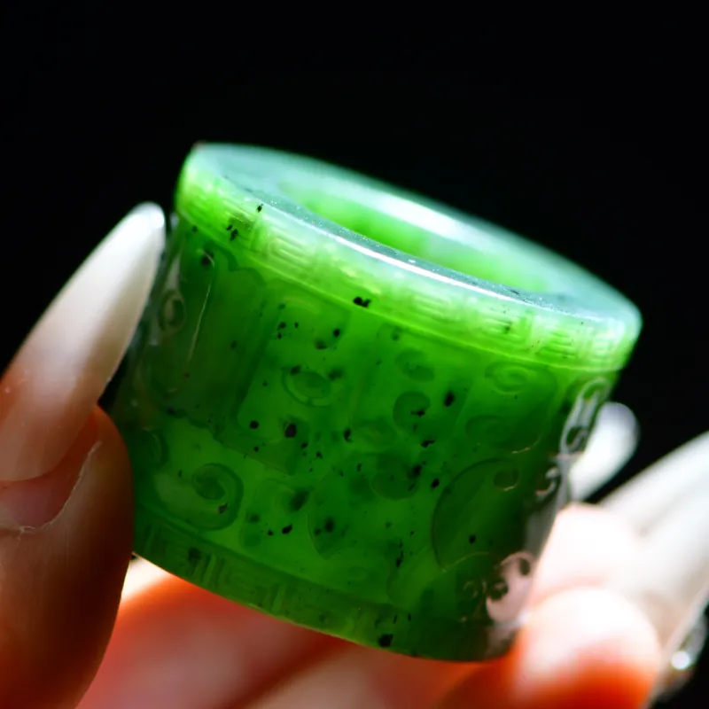 Jade Charm Yao Hetian Jade Rings Jasper Unisex-4