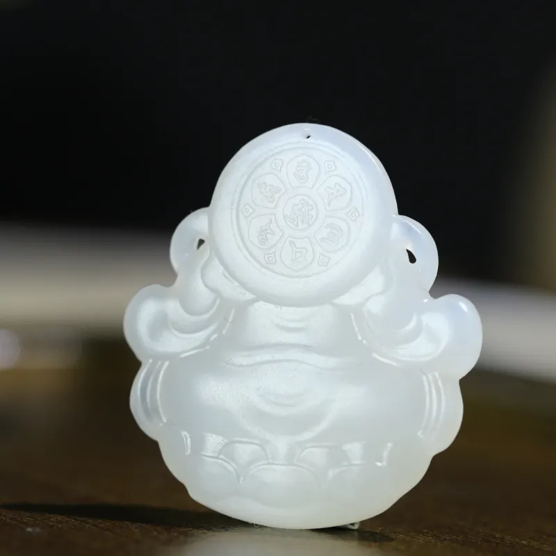 Jade Charm Yao Hetian Jade Pendants White Jade/Pale Greenish White Jade Unisex-4