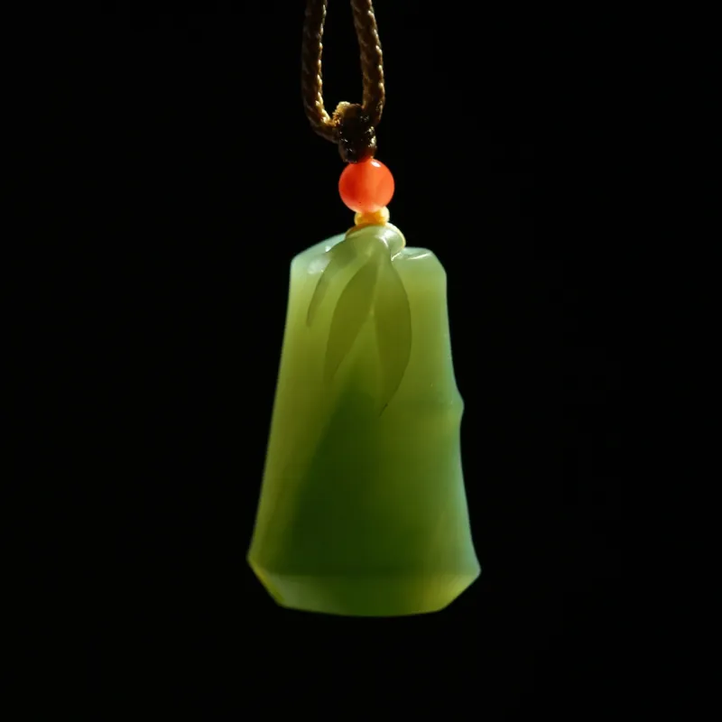 Jade Charm Yao Hetian Jade Necklaces Pale Greenish White Jade Unisex-5